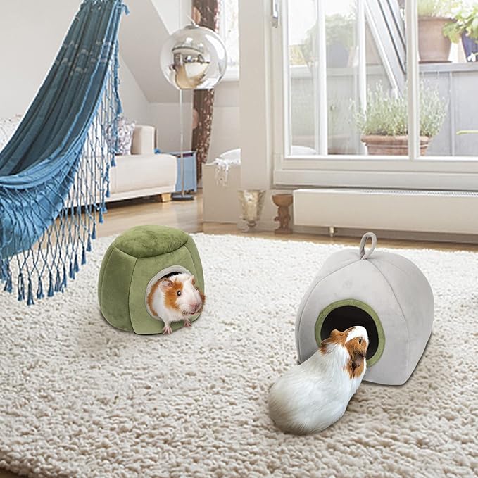 YUEPET Guinea Pig Beds 2 Pack - Washable Guinea Pig Cage Accessories Small Animal Bed Hideout for Guinea Pig, Chinchilla, Hamsters, Hedgehog