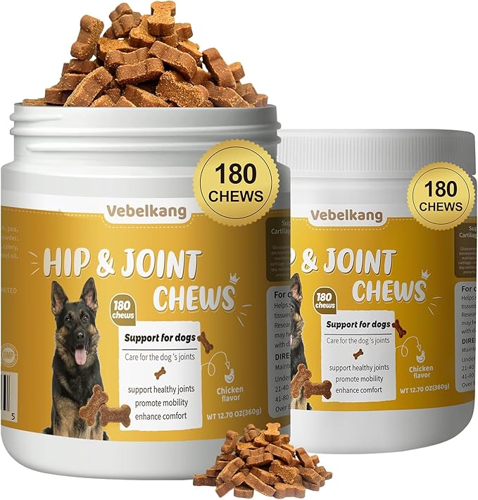 360 Chews Glucosamine Chondroitin Joint Chews for Dogs, Chicken Flavor 13 in 1 with Glucosamine, Chondroitin, MSM, Omega-3 Support Hip & Joint Support - Joint Pain Relief Flavored Fit All Breed