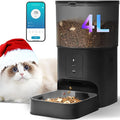 2.4G Automatic Cat Feeder, 4L WiFi Food Dispenser with 10s Voice Recorder, Pet Feeder up to 10 Meals per Day, Timed Cat Feeder with Dry Food Sealed Ring