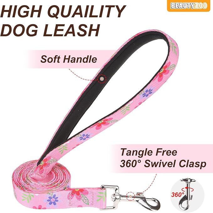 BEAUTYZOO No Pull Dog Harness and Leash Set with 2 Metal Leash Clips - Overhead-Free 3 Snap Buckles Design, Adjustable No-Choke Soft Padded Reflective Oxford Pet Vest for Small Medium Large Dogs, XL