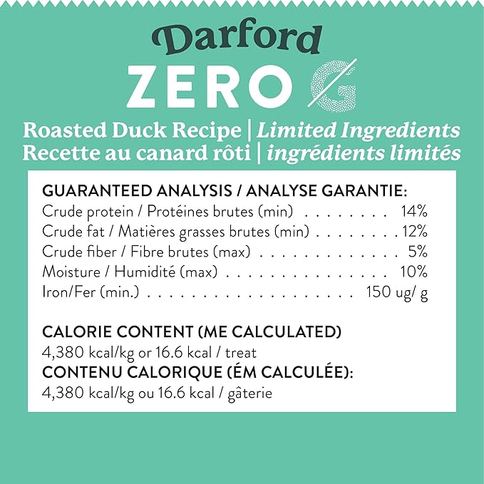 Zero G Darford Roasted Duck Dog Treats – Oven-Baked Superfood Biscuits – No Grain, Corn or Soy – Limited Ingredient, All Natural – High Protein – 36oz Bag
