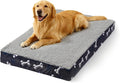 Large Dog Bed for Crate, 35x22 Inch Washable Crate Mat with Removable Cover & Anti-Slip Bottom, Comfy Orthopedic Egg Crate Foam Flat Pet Bed, Navy