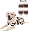 Dog’s Recovery Suit Post Surgery Shirt for Female Male Dog, E-Collar Alternative Wound Protective Clothes (Brown white-4xl)