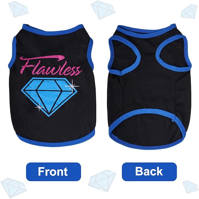 hoyuwak 8 Pieces Pet Shirts Funny Dog Printed Clothes Breathable Cool Puppy Sleeveless Vests for Summer