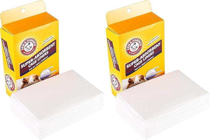 Arm & Hammer for Pets Super Absorbent Cage Liners for Guinea Pigs,Hamsters,Rabbits & All Small Animals | Best Cage Liners-for Small Animals,Small-Animal Pet Products,7 Count (Pack of 2)