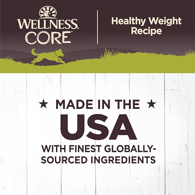 Wellness CORE Natural Wet Grain Free Canned Weight Management Dog Food, 12.5-Ounce Can (Pack of 12)