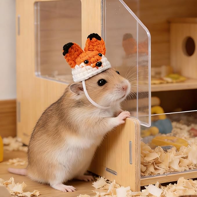 12 Pcs Hamster Hats Mini Party Hats for Small Animals, Cute Hand Knitted Tiny Hats for Snakes Lizards Bearded Dragon Guinea Pig Bunny Reptile Pets Clothes Holiday Party Costume Accessories(Fresh)