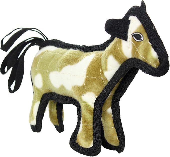 TUFFY - World's Tuffest Soft Dog Toy -Barnyard- Multiple Layers. Made Durable, Strong & Tough. Interactive Play (Tug, Toss & Fetch). Machine Washable & Floats. (Horse, Jr 2 Pack)