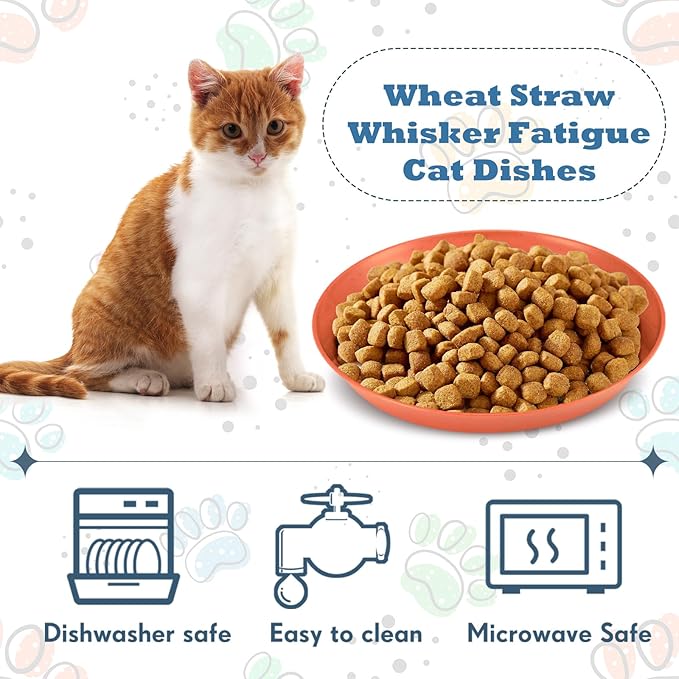Gerrii 24 Pieces Fatigue Relief Cat Bowl 6 Inch Shallow Cat Food Dish Stray Wet Feeding Bowls Wide and Small Pet Plates for Ferrets Feral Short Legged Kitten Shelter(Elegant Color,Pattern)