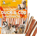 Oven Roasted Single Ingredient Treats for Dogs & Cats | Easy Chew (3.1 oz, Duck & Cod Sandwich)