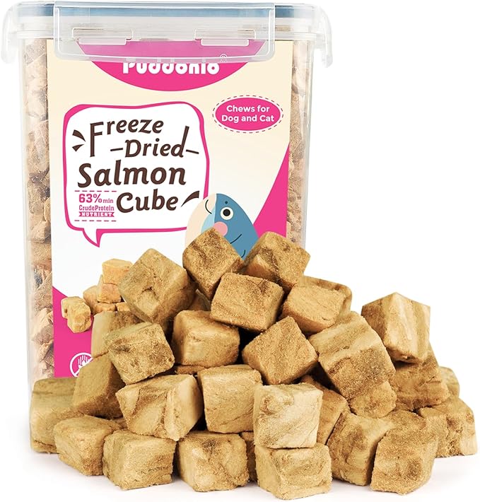 Freeze Dried Dog & Cat Treats – Single Ingredient Salmon, High Protein Training Treats & Food Topper, 10.6 oz