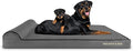 The Dog’s Bed Orthopedic Memory Foam Dog Bed with Headrest, Calming Surface – CertiPUR-Certified Foam, Oxford Fabric, Grey with Black Trim, XXL, 4-Inch