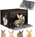 Large Rabbit Hideout, Rabbit Houses and Hideouts, Wooden Bunny House and Hideouts, Bunny Castle with Multiple Windows, Chinchilla and Guinea Pigs Hut Hideout