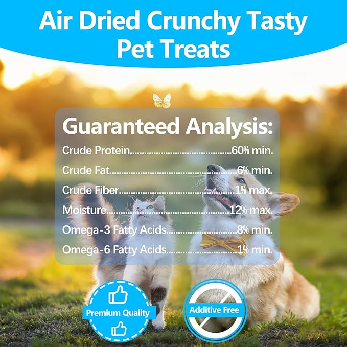 Minnows Dog Treats, 100% Natural Dried Minnows for Dog & Cat, Air Dried, Grain-Free, High-Protein, Premium Quality Cat & Dog Treats 8.5 oz