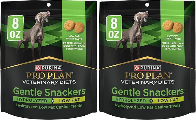 Pro Plan Veterinary Diets Purina Gentle Snackers Hydrolyzed Plus Low Fat Dog Treats - 8 oz. Pouch,(Pack of 2)