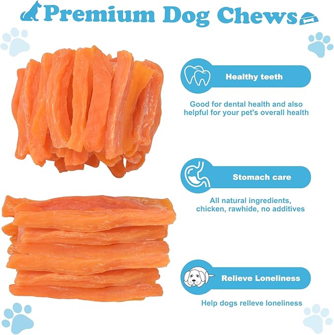 Soft Dog Treats Chicken Sweet Potato Sticks Puppy Easy to Digest Training Snacks Sweet Potato Sticks 1lb/454g