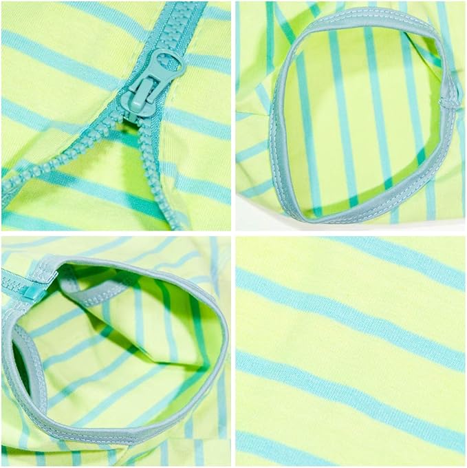 Dog’s Recovery Suit Post Surgery Shirt for Female Male Dog, E-Collar Alternative Wound Protective Clothes (Green stripe-2xl)