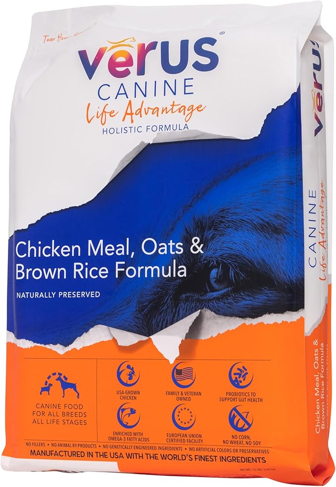 VeRUS Pet Foods Dry Dog Food Chicken, Life Advantage Formula 35lb Bag