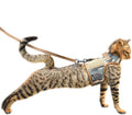 Tactical Cat Harness and Leash for Walking Escape Proof Breathable Mesh Fabric, Green Jungle Camo, XX-Large, Adjustable Cat Walking Jackets, Padded Stylish Cat Vest