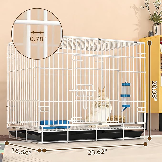 Small Animal Cage Indoor, Hamster Cage with Water Bottle & Food Bowl & Washable Small Nest, Guinea Pig Cage for Ferret, Chinchilla, Bunny, Kitten, Hedgehog, Squirrel, Rat, Rabbit