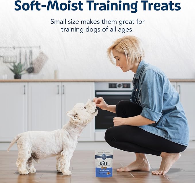 Blue Buffalo Bits Soft Dog Treats for Training, Made with Natural Ingredients & Enhanced with DHA, Chicken & Beef 19-oz Variety Pack, 2 ct