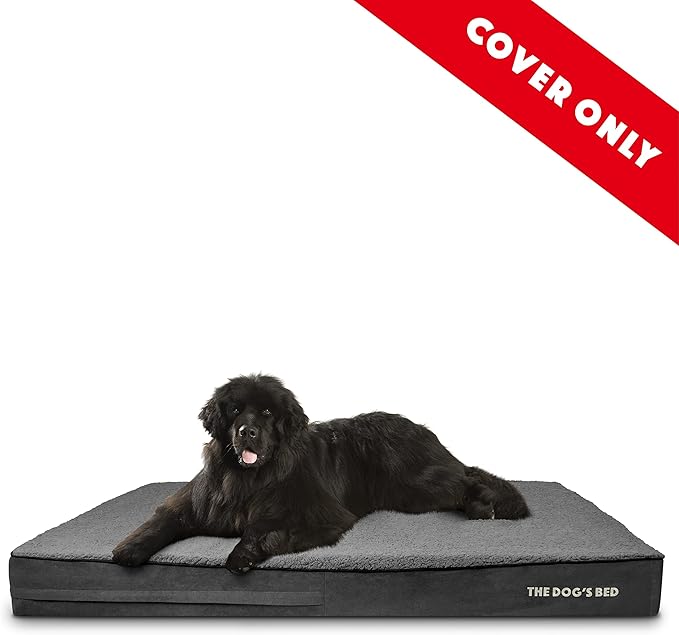 The Dog’s Bed Replacement Outer Cover, Plush Fabric, Dark Green Plush, XXXL, 6-Inch