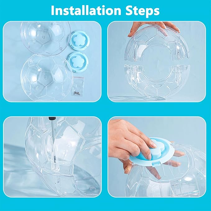 Hamster Ball 5.1 Inch – Durable Dwarf Hamster Running Ball with Football Design, Secure Metal Screws for Small Pets (5.1in)
