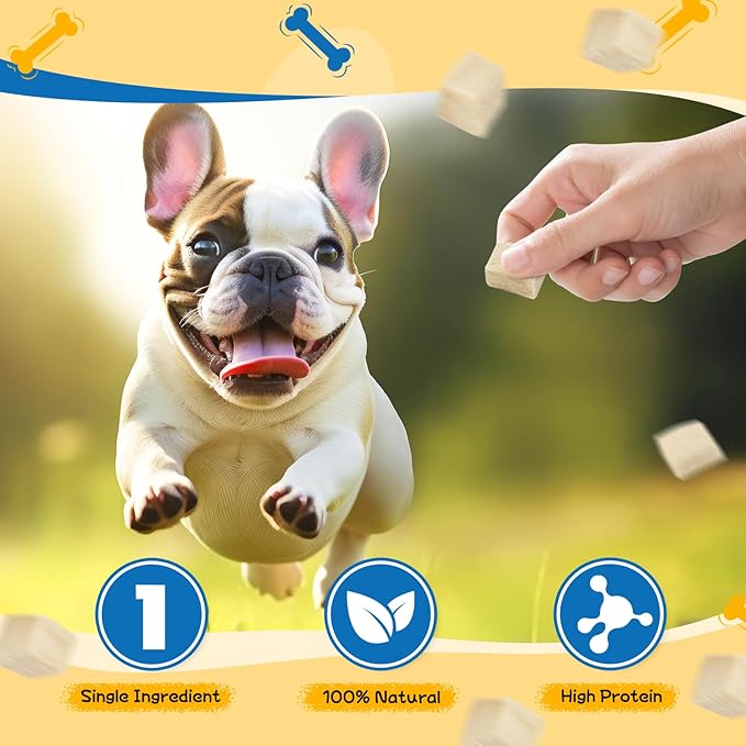 gazeupon Freeze Dried Chicken Dog Treats, Single Ingredient, High Protein Training Treats & Food Topper for Picky Eaters, Grain Free All Natural Snacks for Puppies and Adult Dogs, 10.58 oz