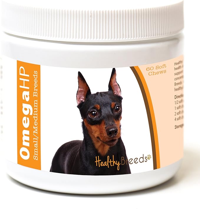 Healthy Breeds Miniature Pinscher Omega HP Fatty Acid Skin and Coat Support Soft Chews 60 Count