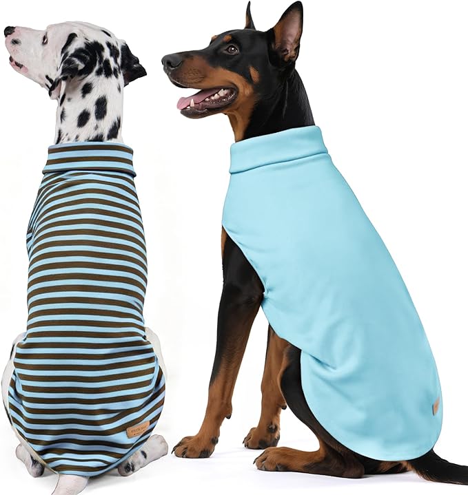 KYEESE 2Pack Dog Sweater Turtleneck Pet Clothes Warm Dogs Coats Stretchy Large Dog Sweaters for Medium Dogs Boy Pullover Pet Sweatshirt