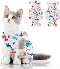 Cat Recovery Suit, Kitten Surgical Full Bodysuit for Abdominal Wound Protector Anti Licking After Surgery, Professional Bandages Cone E-Collar Alternative for Small Male & Female Pets