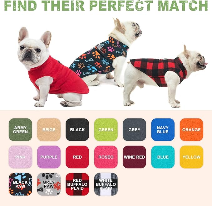 BEAUTYZOO Dog Fleece Vest Sweater Winter Jacket for Small and Medium Dogs with D-Ring Leash Cold Weather Coat Hoodie for XS S M Dogs Boy or Girls, Blue L