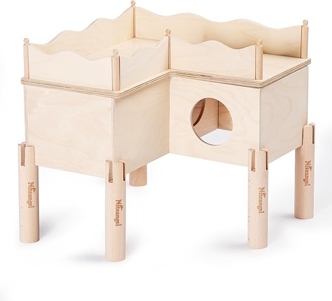 Niteangel Set of Beech Stilts for Elevating & Safely Setting Niteangel Multi-Chamber Series Maze House (Set of 4 Stilts (4.33'' H))