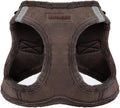 Best Pet Supplies - All Weather Plush, Reflective, No Pull Harness for Small, Medium Dogs, Cats - Secure with Hook & Loop Fastener, Buckle, Double D-Rings - Chocolate Suede, S
