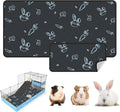 Washable Guinea Pig Bedding for 2 Story Guinea Pig Cages, Fast Absorption Reusable Guinea Pig Cage Liner, No Shrunk, Anti-Slip Bottom, Leak-Proof Pee Pad Mat, 12” x 24” & 24” x 48” (Navy)