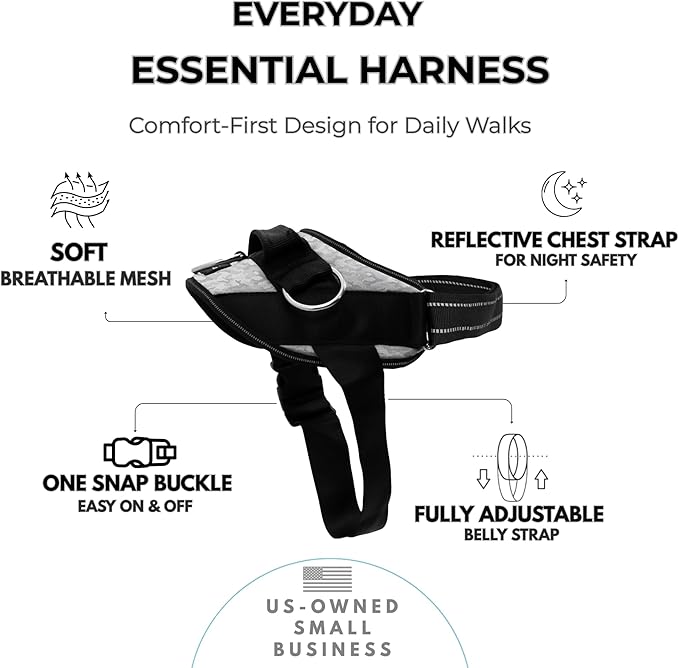 ShawnCo Essential Dog Harness, No-Pull Pet Vest with 3 Leash Clips, No Choke, Reflective, Adjustable and Padded, for Easy Walking and Training for Small, Medium and Large Dogs (Arctic Camo, XS)