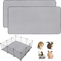 2Pack Guinea Pig Cage Liners, 42''X42'' Washable Guinea Pig Pee Pads, Non Slip Reusable Super Absorbent Guinea Pig Training Mat Bedding Fleece for Small Animals Hamster Rabbit Chinchilla Rat