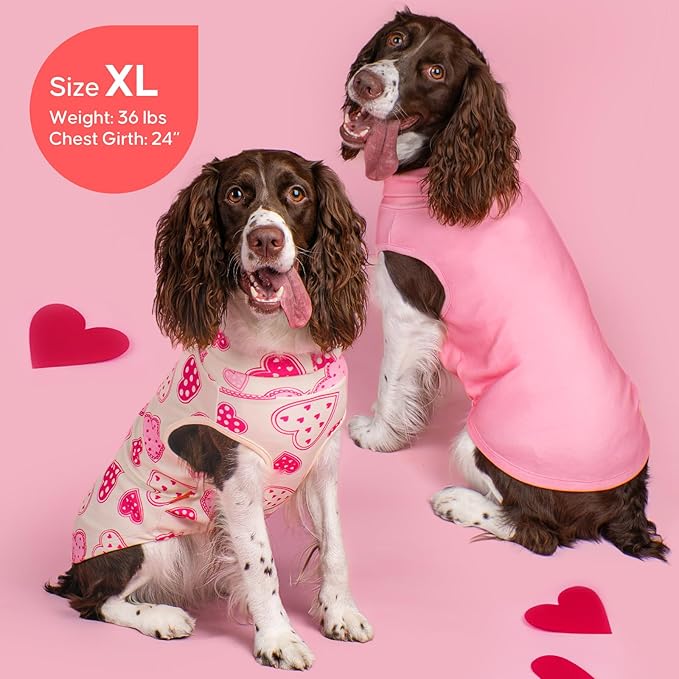 KYEESE 3Pack Valentines Dog Sweater, Warm Dog Clothes, Soft Turtleneck Dogs Sweatshirt, Fleece Pet Coat Vest, Comfy Large Pet Sweaters, Stretchy Pets Sweater for Large Dogs, Comfy Pets Shirt Vest, 3XL