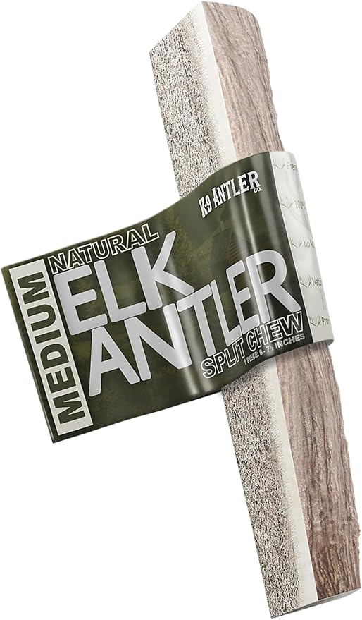 Elk Antlers for Dogs – Medium Split (6-7.5 Inch), Irresistible Chew, USA Sourced, Naturally Shed & Ethically Harvested