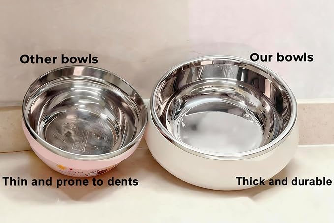 Purple Dog Bowl,32oz,Dog Bowls Stainless Steel,Dog Food Bowls for Medium Dogs,Dishwasher Safe