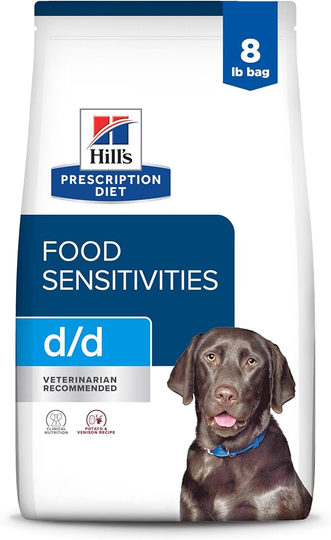 Hill's Prescription Diet d/d Food Sensitivities Dry Dog Food, Potato & Venison, 8 lb. Bag