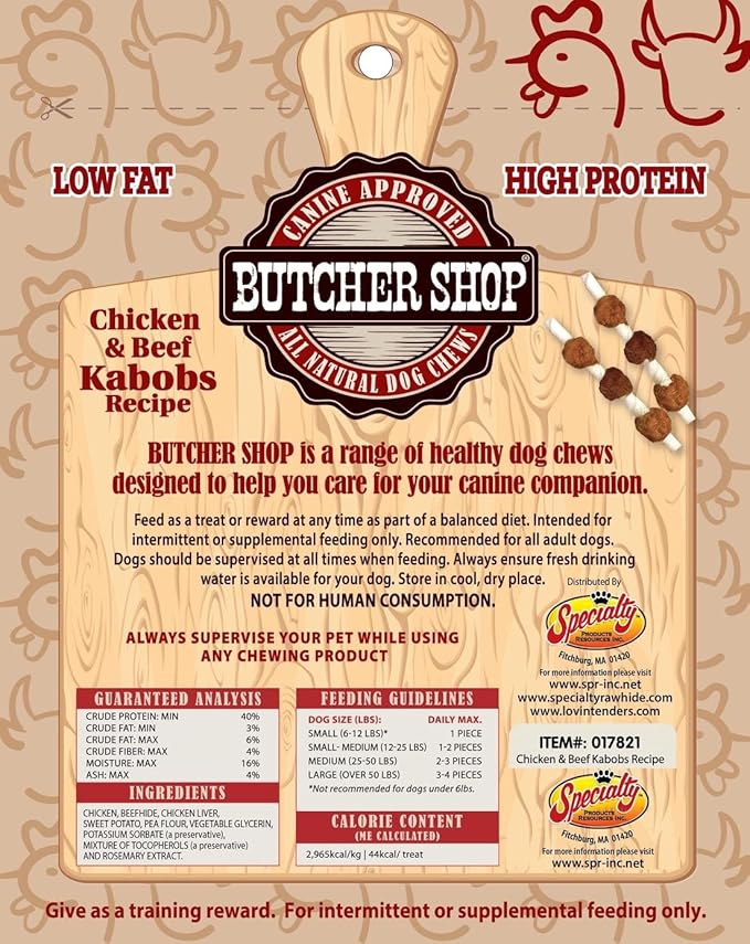 Butcher Shop Chicken & Beef Kabobs Dog Treats (2 Pack - 17 oz per Pack)