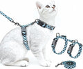 Halypet Cat Harness and Leash Set, Escape Proof 3-in-1 Adjustable Harness for Cats & Kitten, Soft Lightweight, Easy On & Control for Walking, Travel & Outdoor Use, Light Blue Kitty, Small