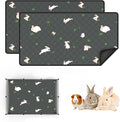 Guinea Pig Cage Liner, Reusable Guinea Pig Bedding Washable Absorbent Pee Pads for Dogs Kitten Rabbit Chinchilla Hamster, Leakproof & Anti Slip (2, C&C 2*3, 24"x36")