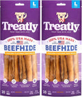 USA Beefhide Chip Rolls 10-11" Dog Chew Treats - Chicken Flavor, 10 Count/2 Pack
