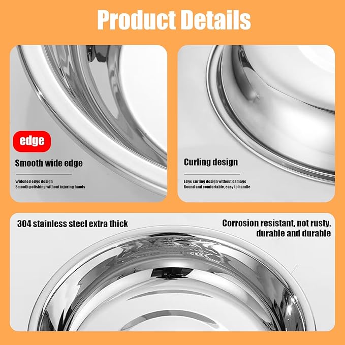 Stainless Steel Cat Bowls, Whisker Friendly Shallow Cat Food Bowls, Small Metal Pet Dish for Kittens and Indoor Cats, Basic Replacement Plates for Elevated Feeder Stands (5.5in-8Pcs)