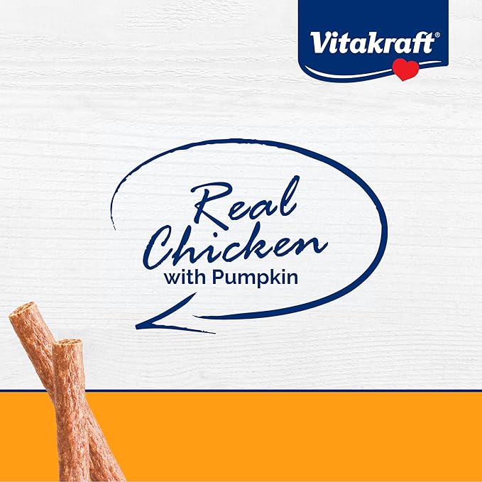 Vitakraft Dog Treaties Chicken & Pumpkin Flavor, 56ct - Natural Chewy Dog Treats for Medium & Large Dogs, Grain-Free, Long-Lasting Chews, No Artificial Additives