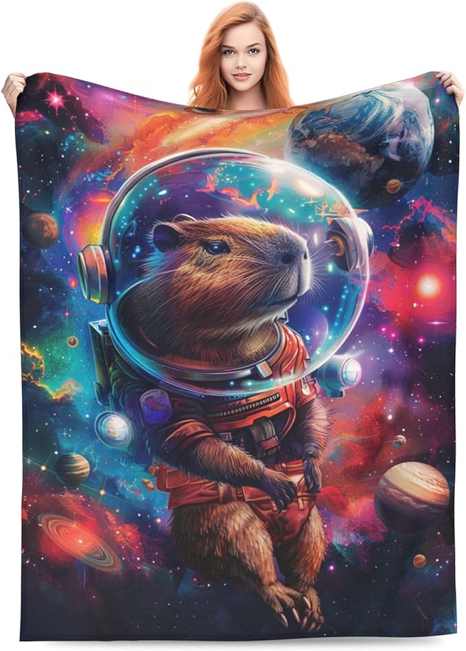 Capybara Throw Blanket Capybara Gifts Cozy Fleece Flannel Plush Blanket Bedding Stuff for Boys Girls Men Women Lovers Adults Decor for Couch Sofa Bed 60"X50"