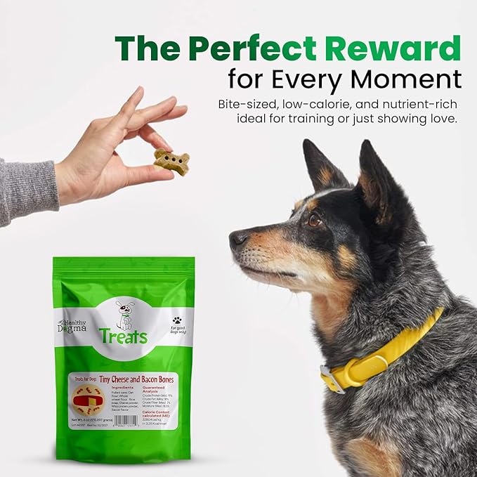 Healthy Dogma Cheese & Bacon Dog Treats | Savory Cheese & Bacon Flavor Tiny Bones | All-Natural, Wholesome Ingredients | Tasty & Nutritious Dog Snacks (24 oz (1 lb 8 oz))