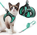 rabbitgoo Cat Harness and Leash Set for Walking Escape Proof, Adjustable Soft Kittens Vest with Reflective Strip for Cats, Comfortable Outdoor Vest,Green,L